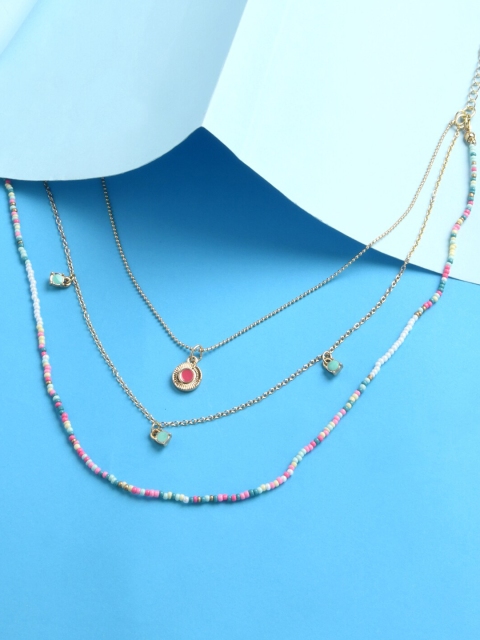 

Accessorize Gold-Toned & Blue Set of 3 Layered Necklace
