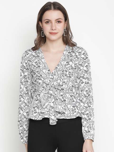 

Oxolloxo White Floral Print Top