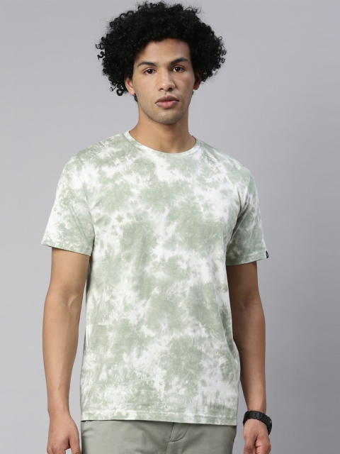 

Breakbounce Men Green & almost aqua Dyed Dyed Raw Edge T-shirt