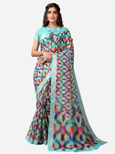 

Satrani Red & Pink Printed Saree