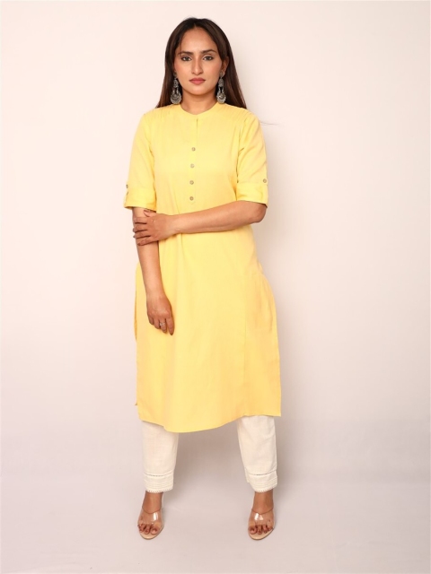 

Vedic Peach-Coloured & Peach-Coloured Pure Cotton Kurti