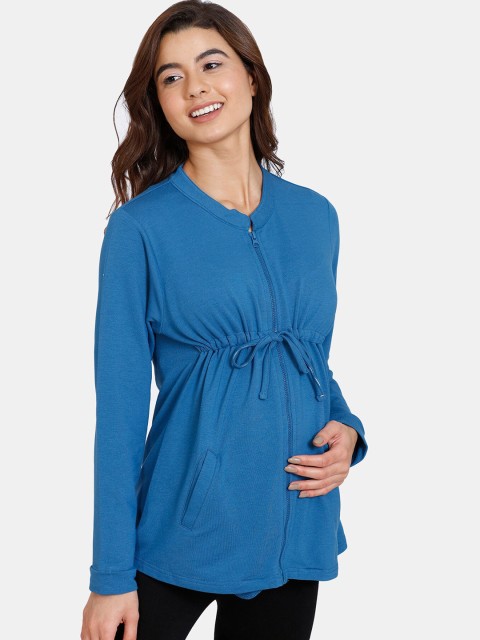 

Coucou by Zivame Women Blue Cotton Maternity Hoodie/Sweatshirt