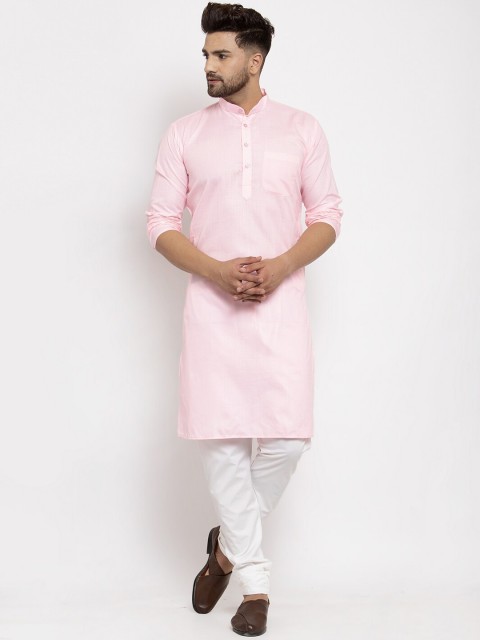 

Kaifoo Men Pink Kurta with Churidar