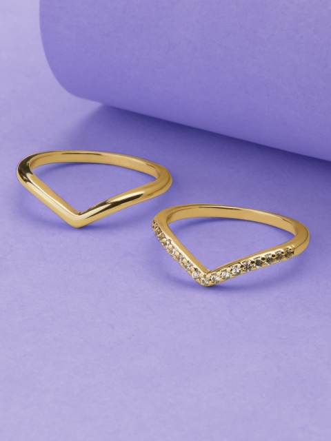 

Accessorize 14k Gold Plated Cubic Zirconia Studded finger Ring