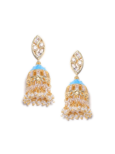 

W Blue Dome Shaped Jhumkas Earrings