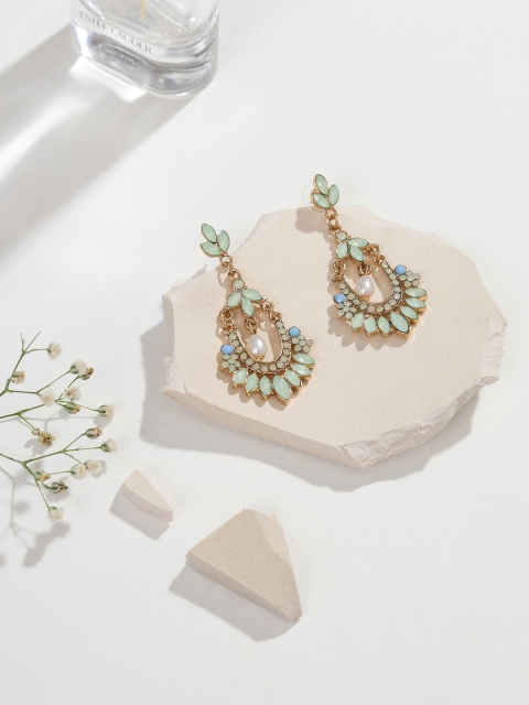 

W Green Floral Drop Earrings