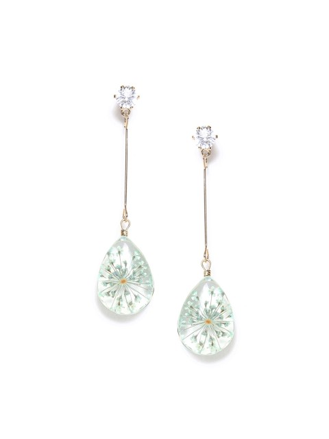 

W Blue Circular Drop Earrings