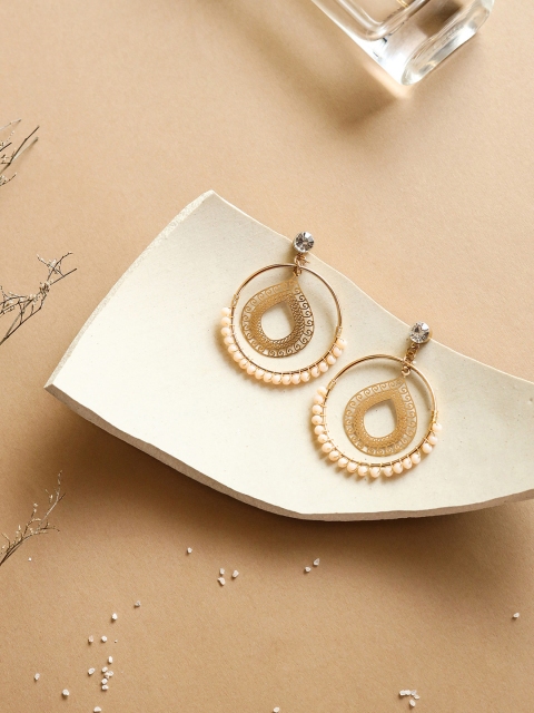 

W Beige Circular Drop Earrings