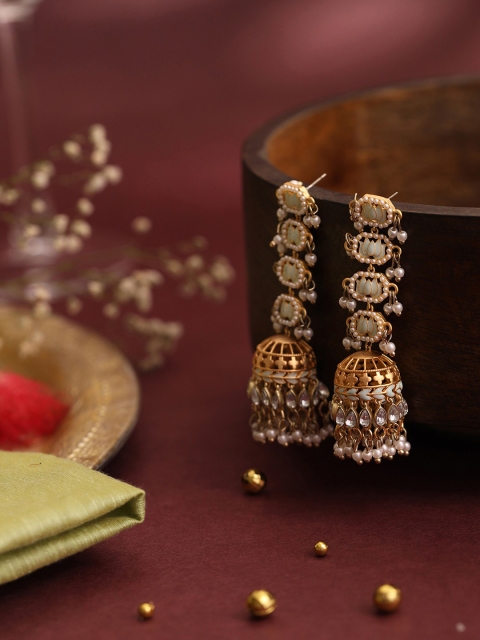 

W Blue Dome Shaped Jhumkas Earrings