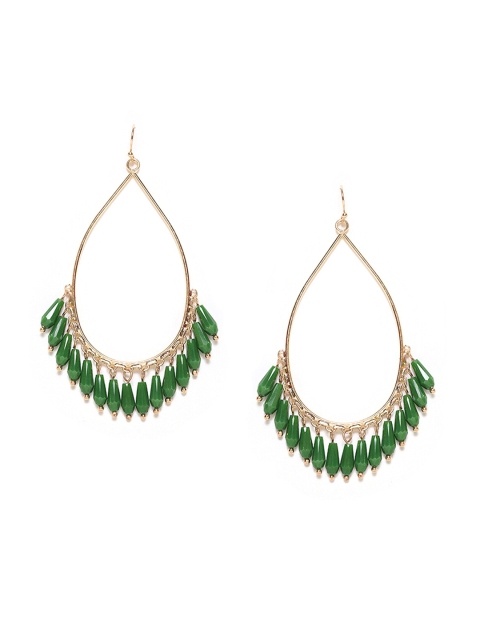 

W Green Teardrop Shaped Drop Earrings
