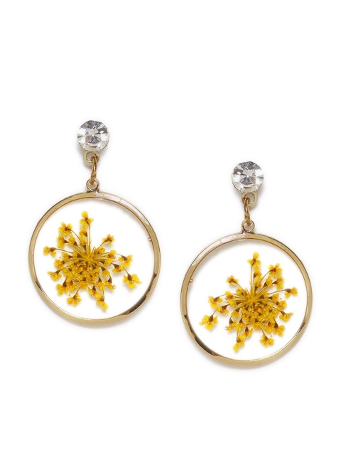 

W Yellow Circular Drop Earrings