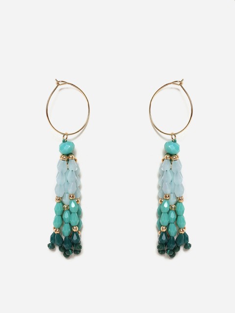 

W Green Circular Hoop Earrings