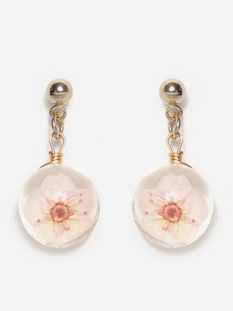 

W Pink Circular Drop Earrings