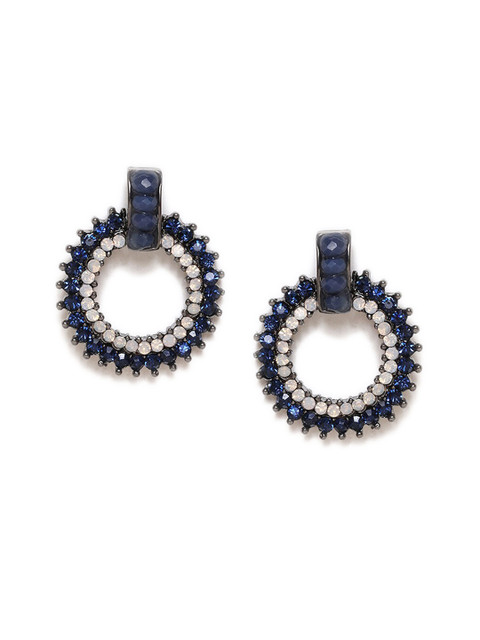 

W Blue Circular Studs Earrings