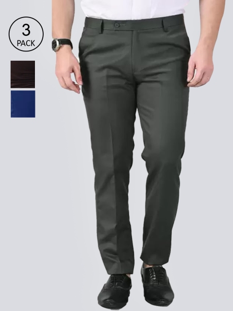 

AD & AV Men Multicoloured Classic Easy Wash Chinos Trousers, Multi