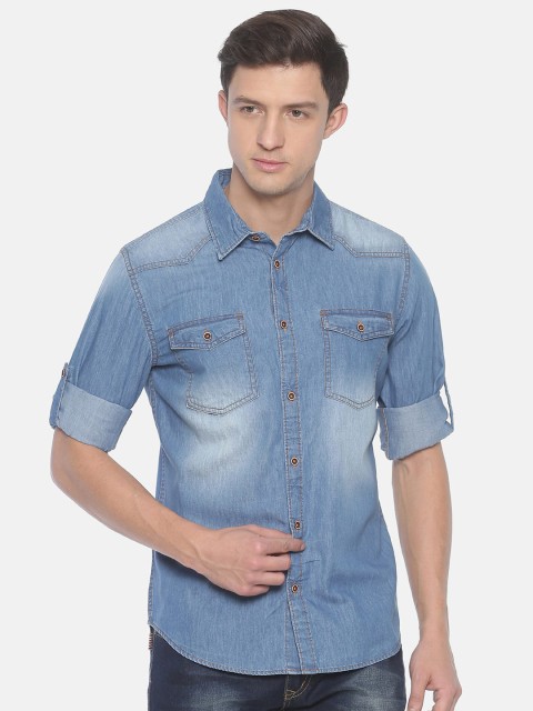 

Raa Jeans Men Blue Classic Faded Casual Shirt