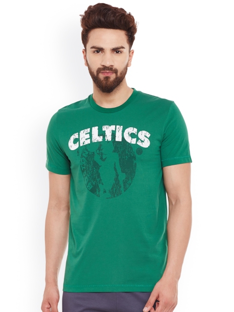 

NBA Men Green Printed Slim Fit Round Neck T-shirt
