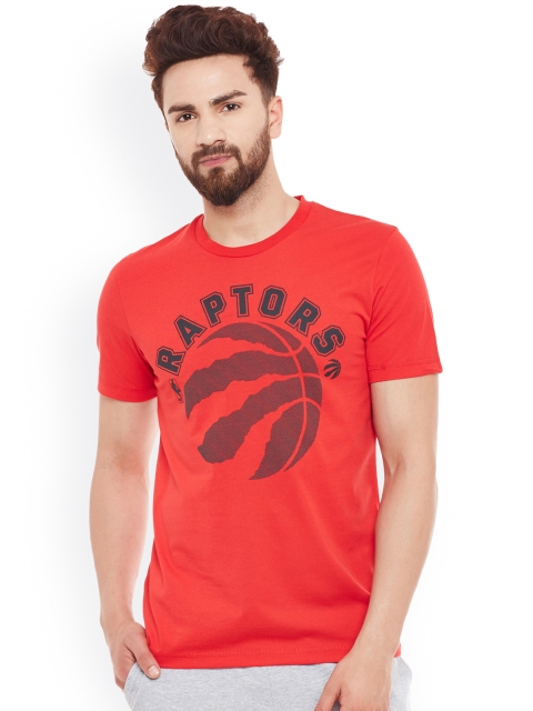 

NBA Men Red Printed Slim Fit Round Neck T-shirt