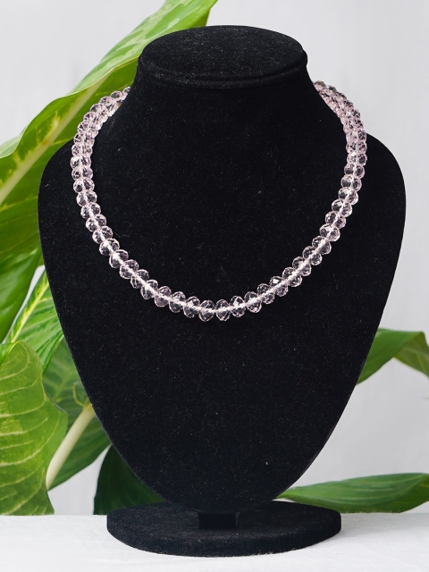 

Unnati Silks Pink Crystal Beaded Necklace