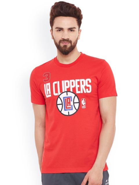 

NBA Men Red Printed Slim Fit T-shirt