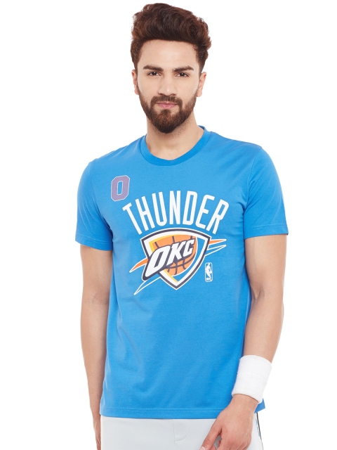 

NBA Men Blue Printed Slim Fit T-shirt