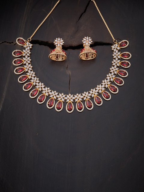 

Kushal's Fashion Jewellery Gold-Toned & Red Gold-Plated Necklace