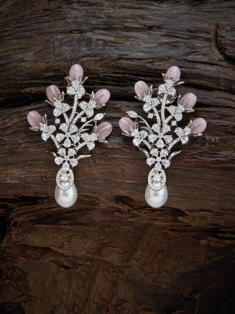

Kushal's Fashion Jewellery Pink Floral Studs Earrings