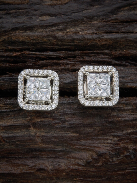 

Kushal's Fashion Jewellery White Square Studs Earrings