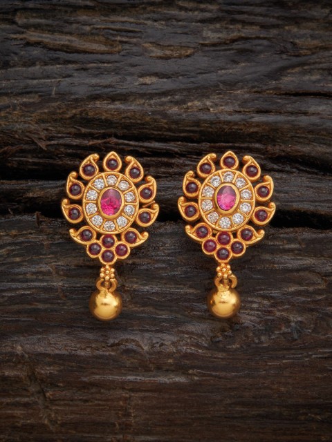 

Kushals Fashion Jewellery 92.5 Contemporary Studs Earrings, Red