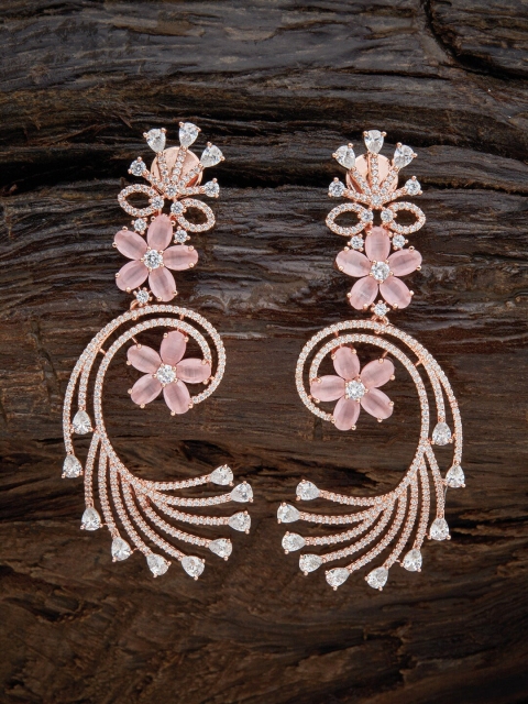 

Kushal's Fashion Jewellery Pink Contemporary Drop Earrings