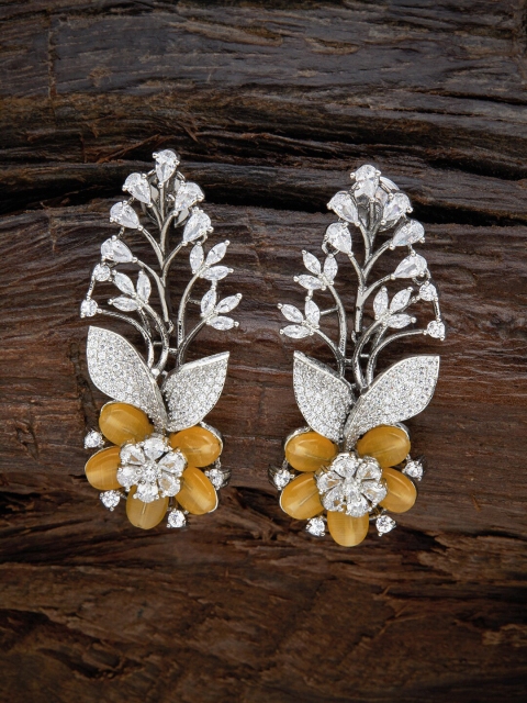 

Kushal's Fashion Jewellery Yellow Gold Plated Floral Drop Earrings