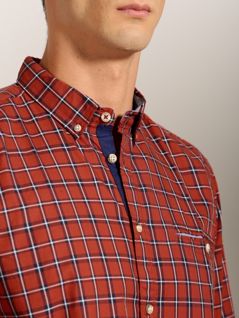 

Harvard Men Red Checked Casual Shirt