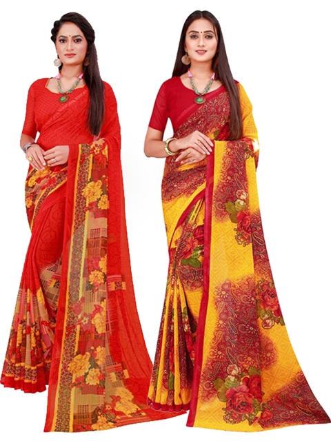 

Florence Red & Pink Pure Georgette Saree