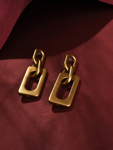 

SOHI Gold-Toned Contemporary Studs Earrings