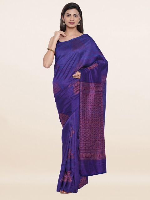 

Pothys Violet & Rust Ethnic Motifs Pure Silk Saree