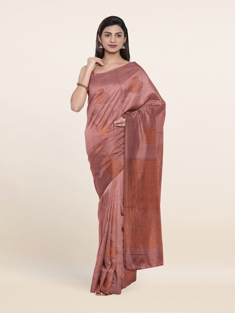 

Pothys Mauve & Gold-Toned Pure Silk Saree