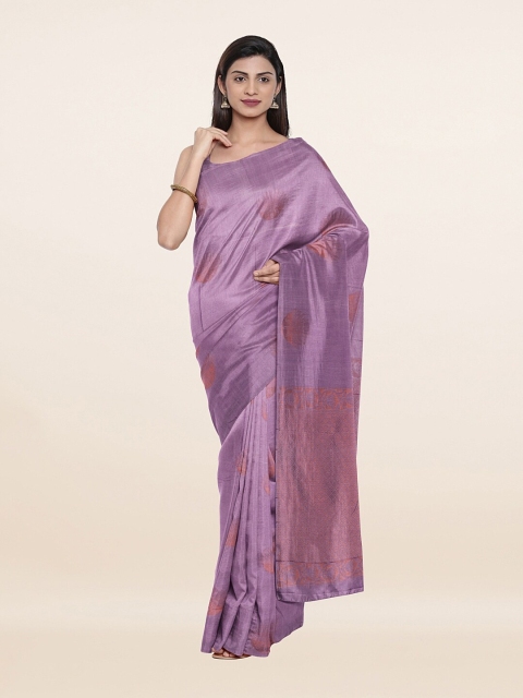 

Pothys Lavender & Copper Floral Zari Pure Silk Saree