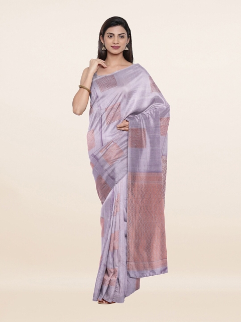 

Pothys Lavender & Copper-Toned Pure Silk Saree