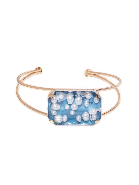 

Kazo Gold-Toned & Blue Embellished Cuff Bracelet