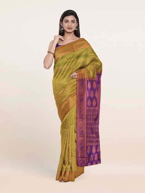 

Pothys Green & Violet Woven Design Pure Silk Saree