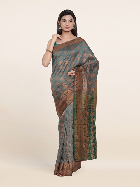 

Pothys Green & Grey Woven Design Pure Silk Saree