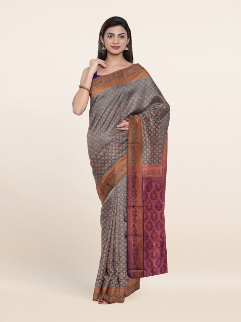 

Pothys Blue & Violet Woven Design Zari Pure Silk Saree