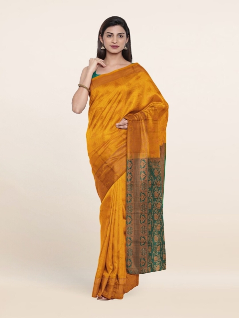 

Pothys Yellow & Green Woven Design Pure Silk Saree