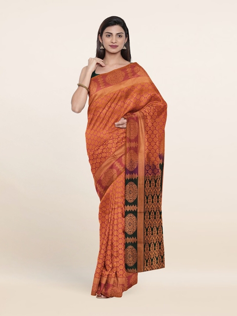 

Pothys Gold-Toned & Black Woven Design Zari Pure Silk Saree