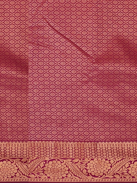 

Pothys Pink & Gold-Toned Ethnic Motifs Zari Pure Silk Saree