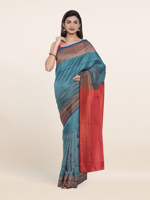 

Pothys Blue & Magenta Woven Design Zari Pure Silk Saree