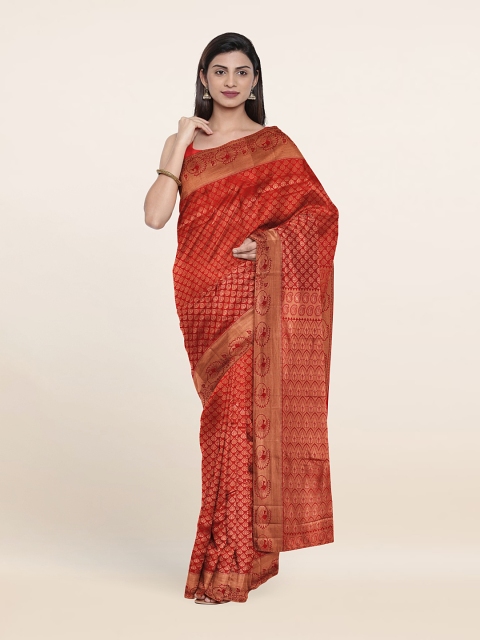 

Pothys Red Floral Zari Pure Silk Saree