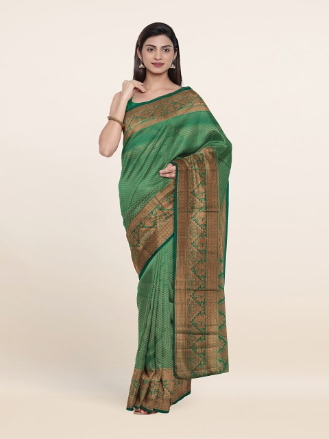 

Pothys Green Floral Zari Pure Silk Saree