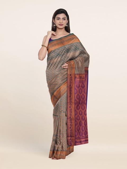 

Pothys Blue & Purple Woven Design Zari Pure Silk Saree