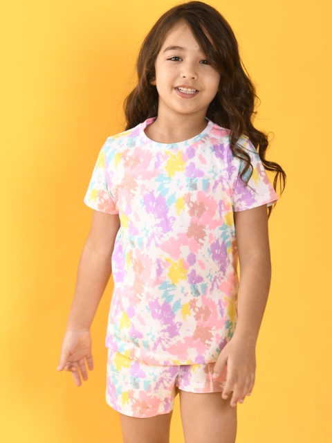 

Anthrilo Girls Pink & Yellow Printed Night suit